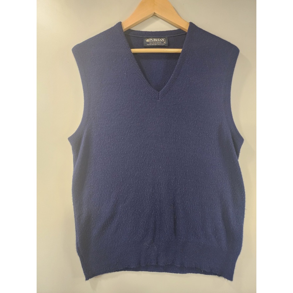 Vtg Vest Sweater Puritan Sea Rover 1970s 1980s Wool Blend Mens Size XL Grandpa